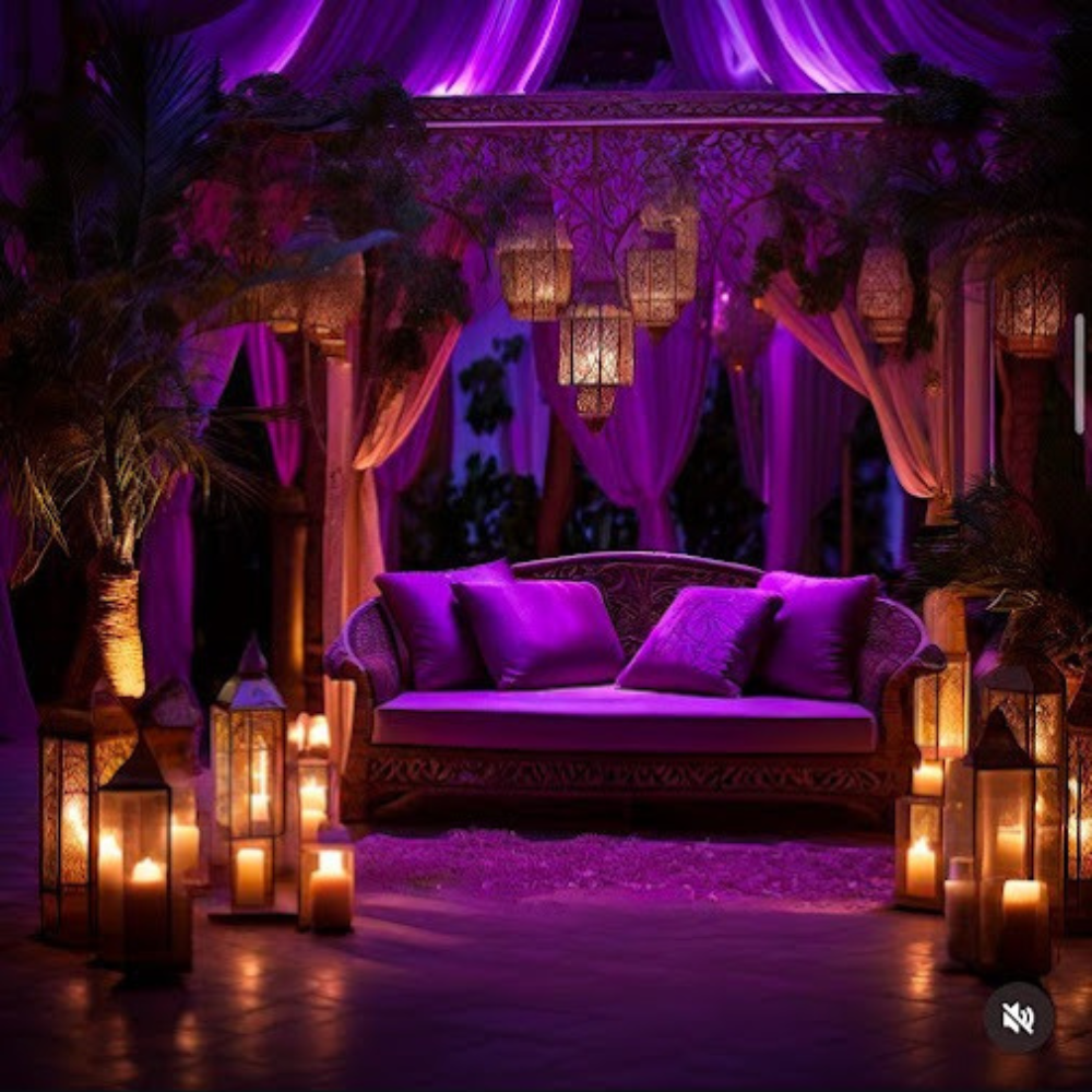 Création sans titre (2) purple lighting on traditionnal oriental setup