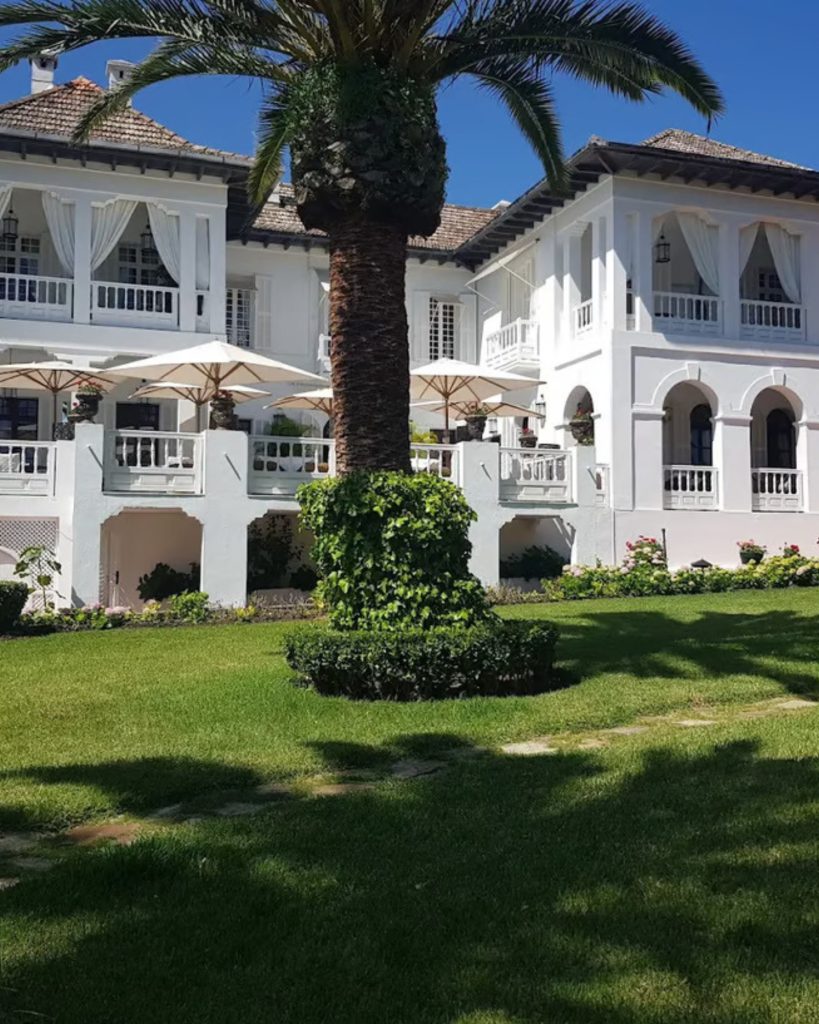 villa with garden and a palm tree