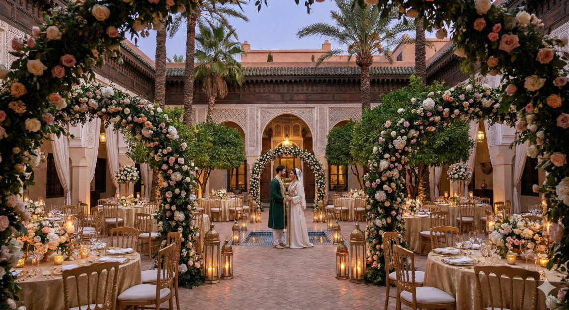 couple in a decorated riad